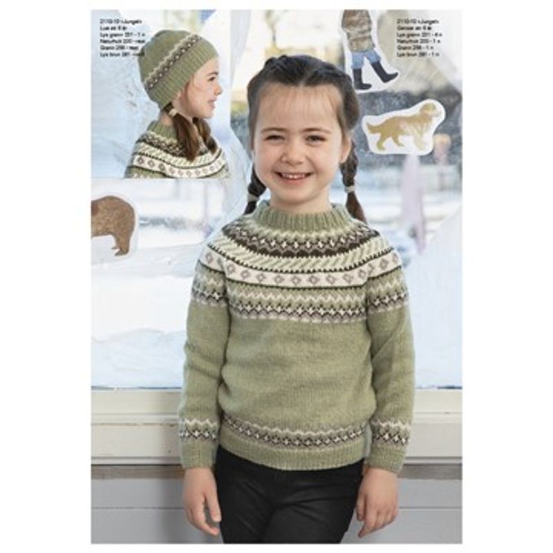 Katalog 23110-10 Jungel genser og lue 2 - 12 år