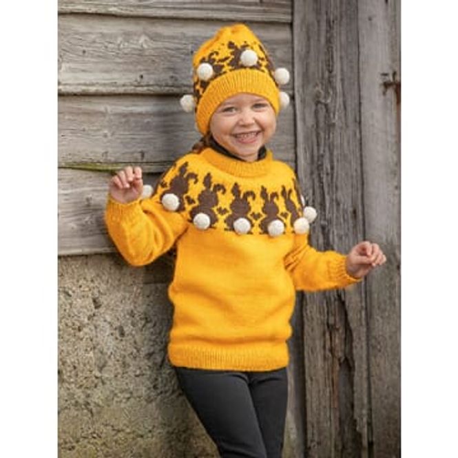 Hovedbilde Katalog 1906-1 Harepus genser og lue 2 - 12 år